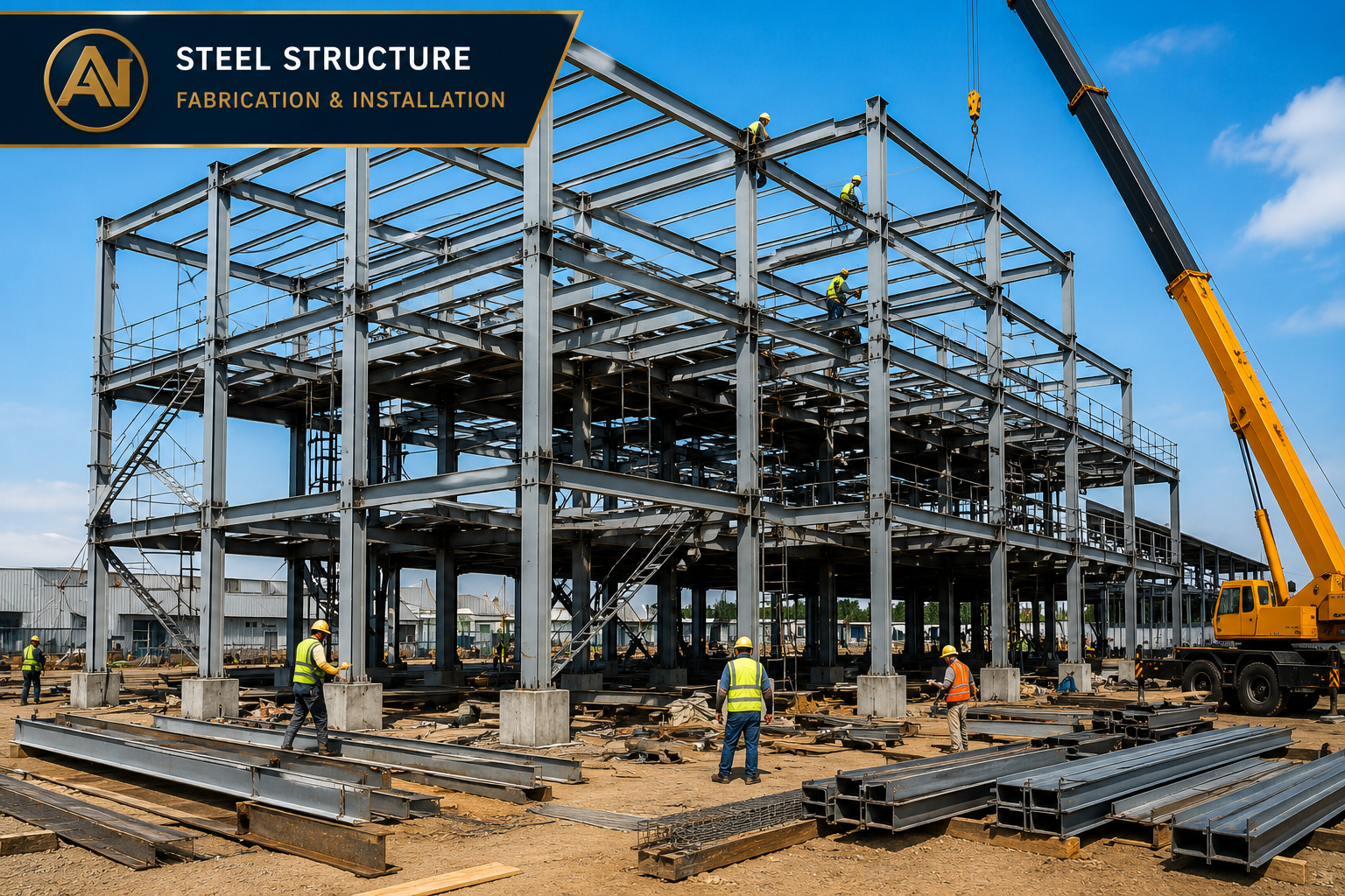 Steel structure fabrication and welding work